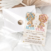 Teddy Bear Blue oder Pink Gender Reveal Einladung