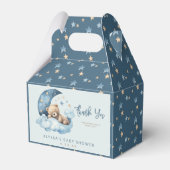 Teddy Bear Blue Over Moon Baby Shower Geschenkschachtel (Vorderseite)