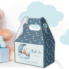 Teddy Bear Blue Over Moon Baby Shower Geschenkschachtel