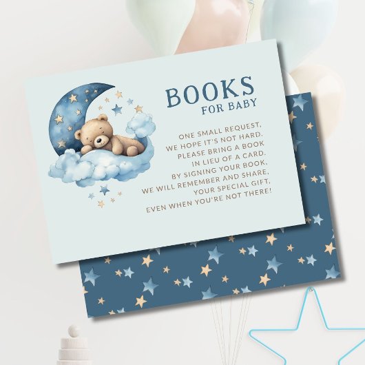 Teddy Bear Blue Over Moon Books for Baby Begleitkarte