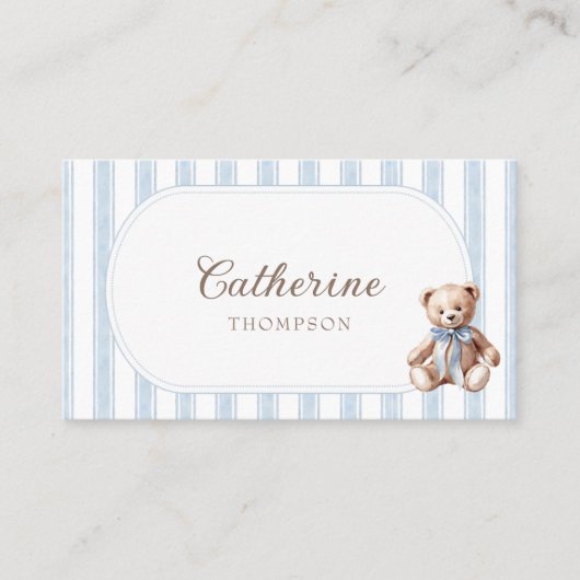 Teddy Bear Blue Platzkarten (Vorderseite)
