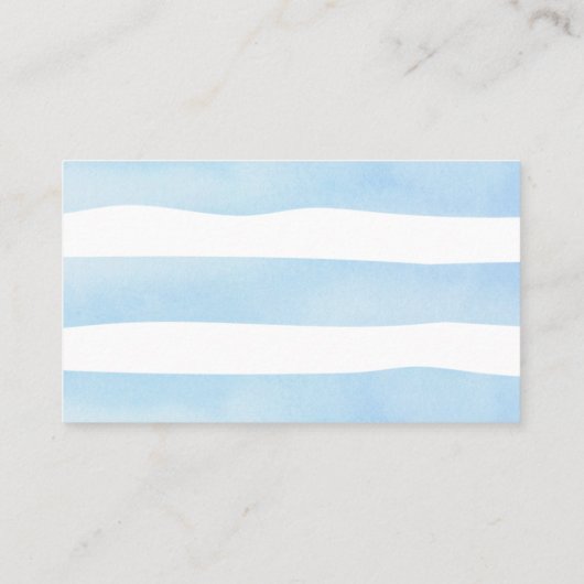 Teddy Bear Blue Silver Balloons Babydusche Platzkarte (Rückseite)