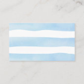 Teddy Bear Blue Silver Balloons Babydusche Platzkarte (Rückseite)