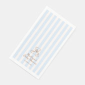 Teddy Bear Blue Stripes Baby Shower Serviette (Ecke)