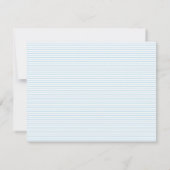 Teddy Bear Blue Stripes Personalized Stationery Mitteilungskarte (Rückseite)