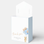 Teddy Bear Blue Tan Balloons Babydusche Geschenkschachtel (Geöffnet)