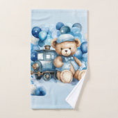 Teddy Bear Blue Train Boy Baby Dusche Badhandtuch Set (Handtuch)
