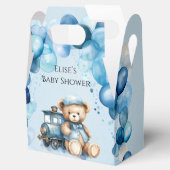 Teddy Bear Blue Train Boy Baby Dusche Geschenkschachtel (Geöffnet)