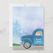 Teddy Bear Blue Truck Balloons Forest Baby Dusche Einladung (Rückseite)