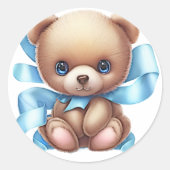 Teddy Bear Blue Umschlag Aufkleber Stickers (Vorderseite)