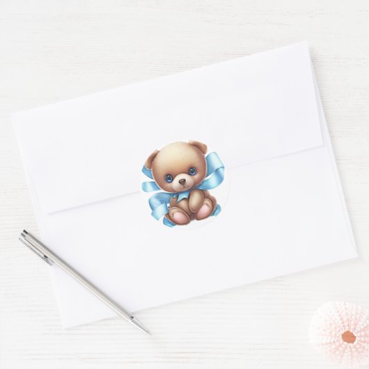 Teddy Bear Blue Umschlag Aufkleber Stickers (Umschlag)