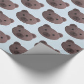 Teddy Bear Blue und Brown Gift Wrap Geschenkpapier (Ecke)