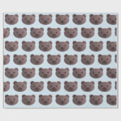 Teddy Bear Blue und Brown Gift Wrap Geschenkpapier (Flach)