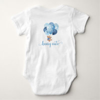 Teddy Bear Blue und Silver Balloons Baby Bodys