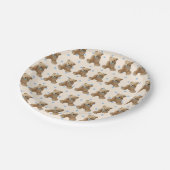 Teddy Bear Blue und Tan Polka Dotted cake Plate Pappteller (Schrägansicht)