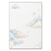 Teddy Bear Blue watercolor Balloon Clouds Baby Boy Tischnummer (Rückseite)