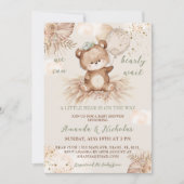 Teddy Bear Boho Baby Shower Einladung (Vorderseite)