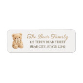 Teddy Bear Boho Baby Shower Return Address (Vorne)