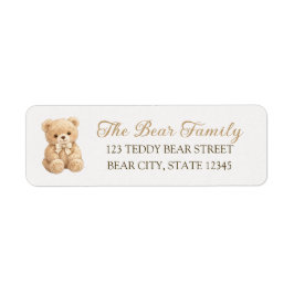 Teddy Bear Boho Baby Shower Return Address