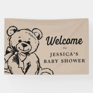 Teddy Bear Boho Babydusche Begrüßungszeichen Banner