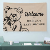 Teddy Bear Boho Babydusche Begrüßungszeichen Banner (Messe)