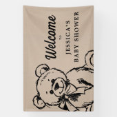 Teddy Bear Boho Babydusche Begrüßungszeichen Banner (Vertikal)