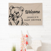 Teddy Bear Boho Babydusche Begrüßungszeichen Banner (InSitu)