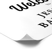 Teddy Bear Boho Babydusche Begrüßungszeichen Poster (Ecke)