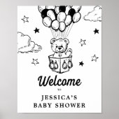 Teddy Bear Boho Babydusche Begrüßungszeichen Poster (Vorne)