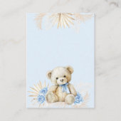 Teddy Bear Boho Blue Boy Baby Showbucher anfordern Begleitkarte (Rückseite)