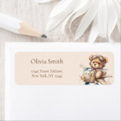 Teddy bear Boho Watercolor Rücksendeadresse (Insitu)