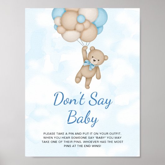 Teddy Bear Bon't say Baby Poster (Vorne)