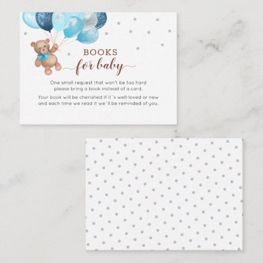 Teddy Bear Book Request Baby Shooting Enclosure Begleitkarte (Vorne/Hinten)