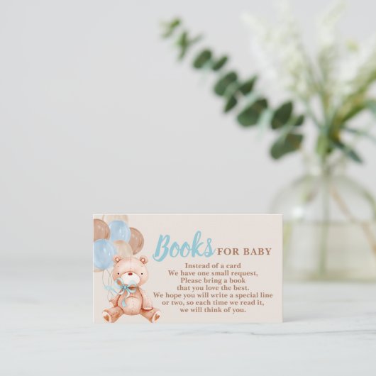Teddy Bear Book Request Card Begleitkarte (Stehend Vorderseite)