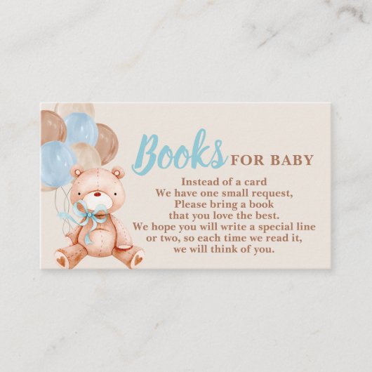 Teddy Bear Book Request Card Begleitkarte (Vorderseite)