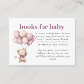 Teddy Bear Books Baby Violet Heart Beige Balloons Begleitkarte (Vorderseite)