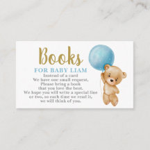 Teddy Bear Books for Baby Request Card