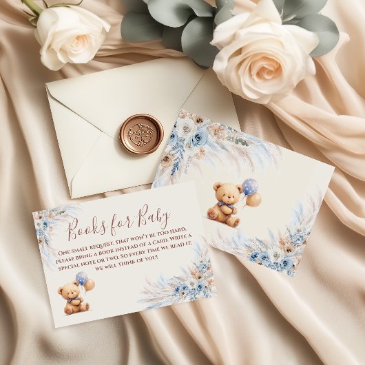 Teddy Bear Books for Baby Shower Enclosure Begleitkarte