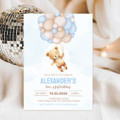 Teddy Bear Boy 1. Beary Erster Geburtstag Einladung