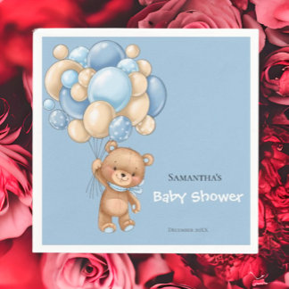 Teddy Bear Boy Baby Dusche - Blue Serviette