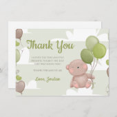 Teddy Bear Boy Baby Dusche Danke Karte (Vorne/Hinten)