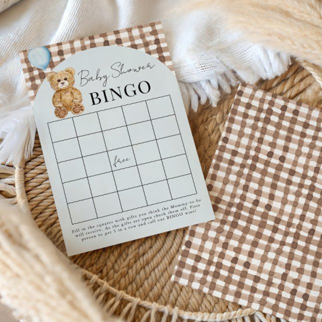 Teddy Bear Boy Baby Dusche Soft Blue Bingo Card (Von Creator hochgeladen)