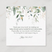 Teddy Bear Boy Baby Dusche Vielen Dank Begleitkarte (Rückseite)