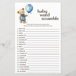 Teddy Bear Boy Baby Shooter Word Scramble Game