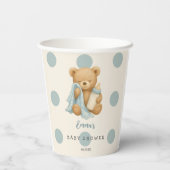 Teddy Bear Boy Baby Shooting Paper Cups Pappbecher (Rückseite)