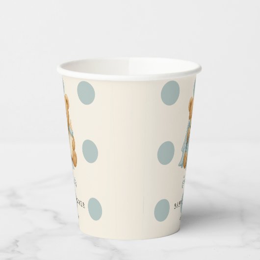 Teddy Bear Boy Baby Shooting Paper Cups Pappbecher (Links)