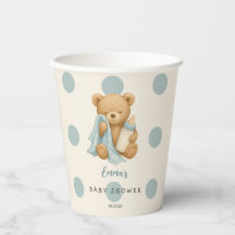 Teddy Bear Boy Baby Shooting Paper Cups