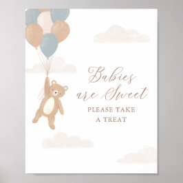 Teddy Bear Boy Baby Shower Babys sind Sweet Sign Poster