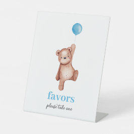 Teddy Bear Boy Baby Shower bevorzugt Schild