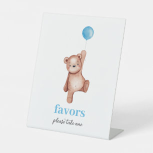 Teddy Bear Boy Baby Shower bevorzugt Schild